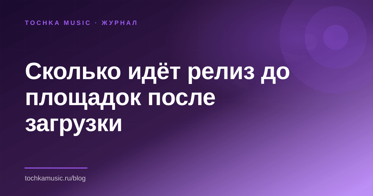 Обложка статьи «Сколько идёт релиз до площадок после загрузки»